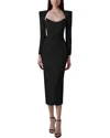Camila Blanco Midi Dress In Black