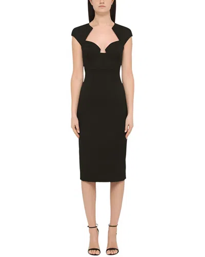 Camila Blanco Midi Dress In Black