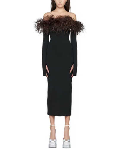 Camila Blanco Midi Dress In Black