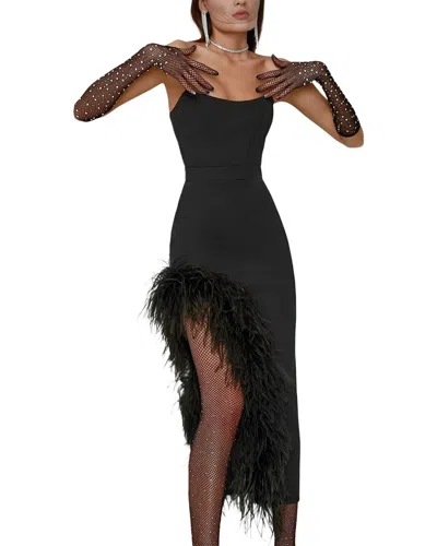Camila Blanco Midi Dress In Black
