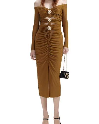 Camila Blanco Midi Dress In Burgundy