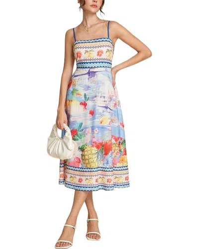 Camila Blanco Midi Dress In Multi