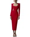 Camila Blanco Midi Dress In Red