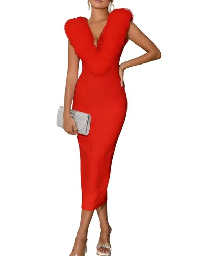 Camila Blanco Midi Dress In Orange
