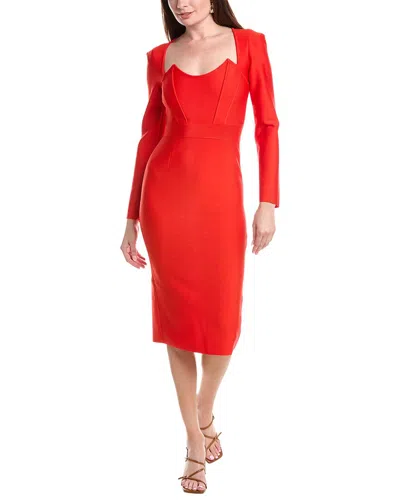 Camila Blanco Midi Dress In Red