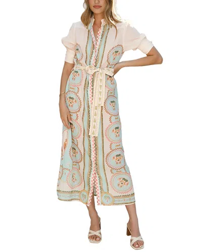 Camila Blanco Midi Dress In Multi