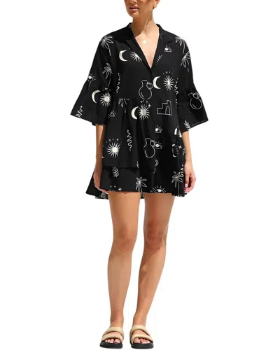 Camila Blanco Mini Dress In Black