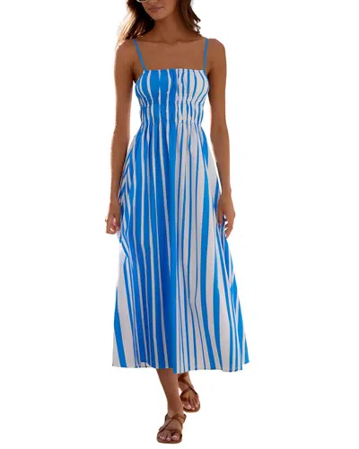 Camila Blanco Printed Midi Dress In Blue