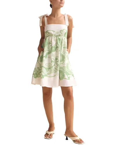 Camila Blanco Printed Mini Dress In Green