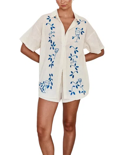 Camila Blanco Shirt & Short Set In Neutral
