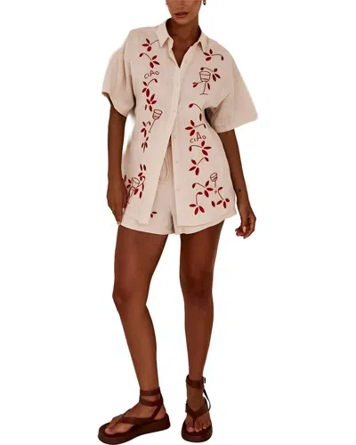Camila Blanco Shirt & Short Set In Neutral