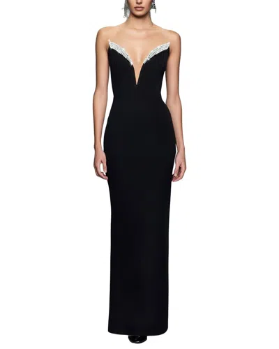 Camila Blanco Solid Maxi Dress In Black