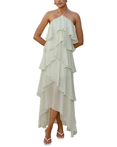 Camila Blanco Solid Maxi Dress In Multi