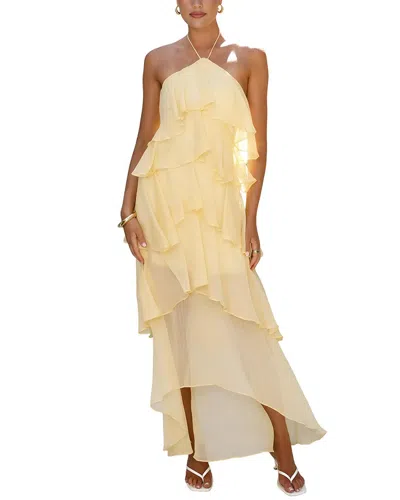 Camila Blanco Solid Maxi Dress In Neutral