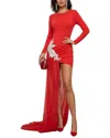 Camila Blanco Solid Mini Dress In Red