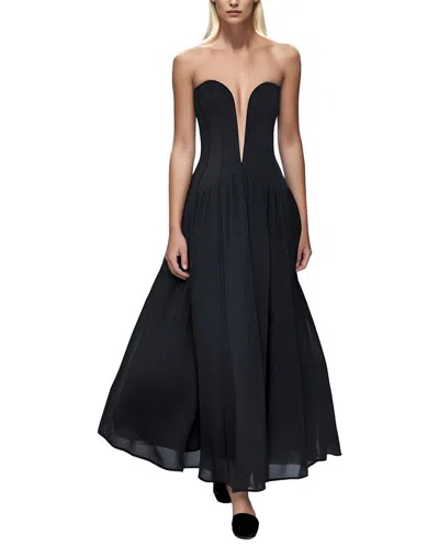 Camila Blanco Solid Sleeveless Maxi Dress In Black