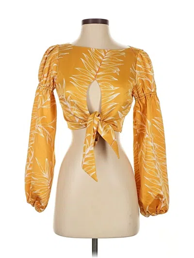 Pre-owned Camila Coelho 3/4 Sleeve Blouse In Yellow