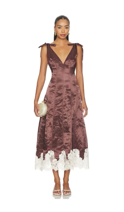 Camila Coelho Anahi Maxi Dress In Brown