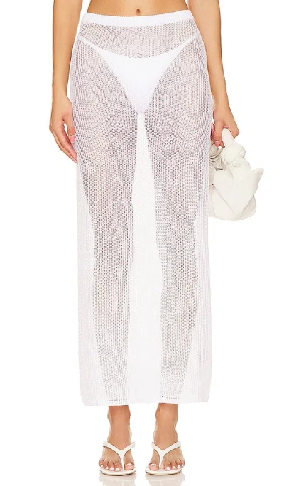 Camila Coelho Anette Sheer Maxi Skirt In White