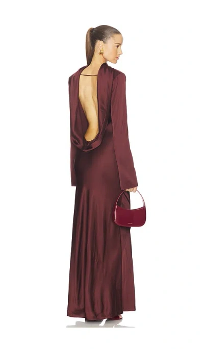 Camila Coelho Calena Gown In Burgundy