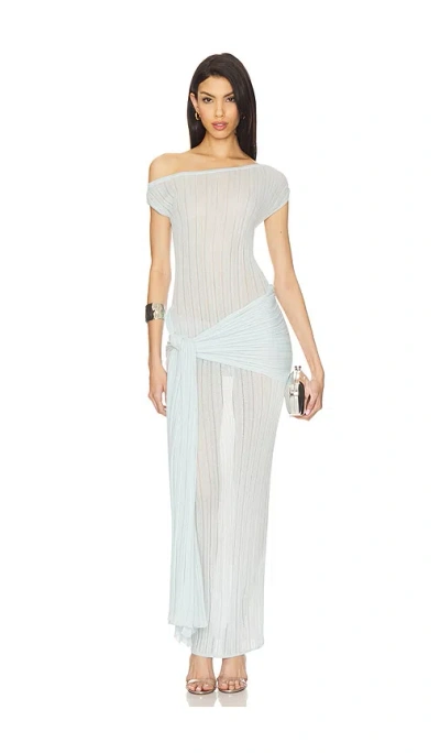 Camila Coelho Callie Sheer Midi Knit Dress In Blue