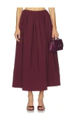 Camila Coelho Carina Midi Skirt In Burgundy