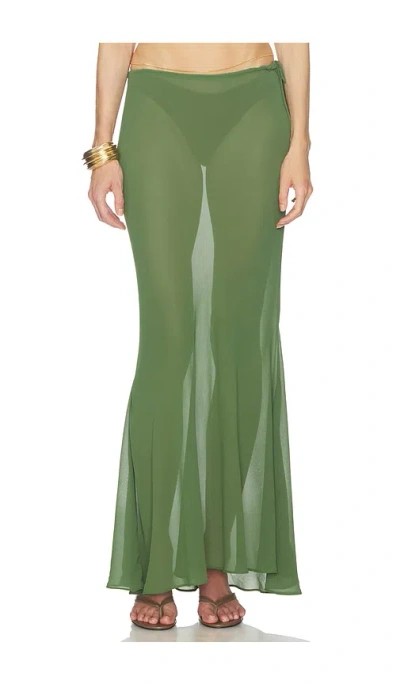 Camila Coelho Carlisle Maxi Skirt In Green