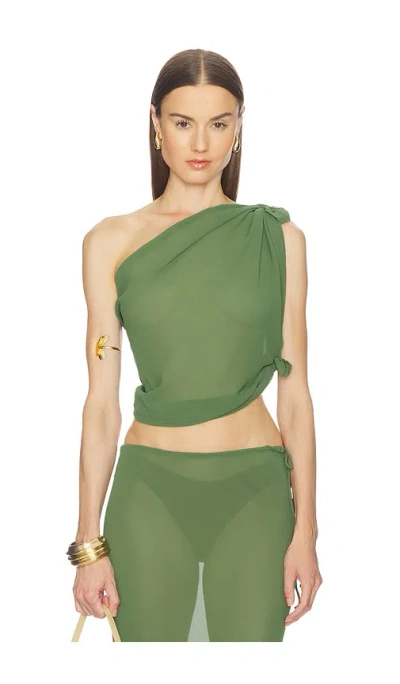 Camila Coelho Carlisle Scarf Top In Green