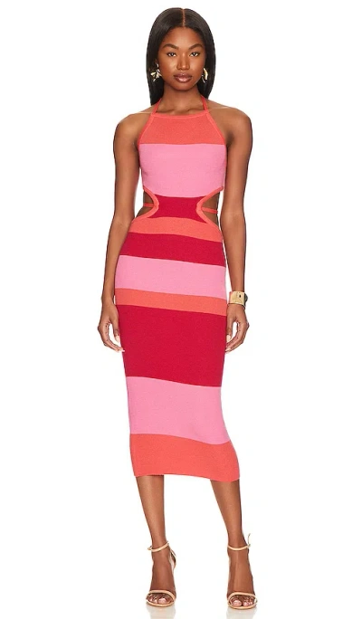 Camila Coelho Emlyn Stripe Knit Dress In Pink