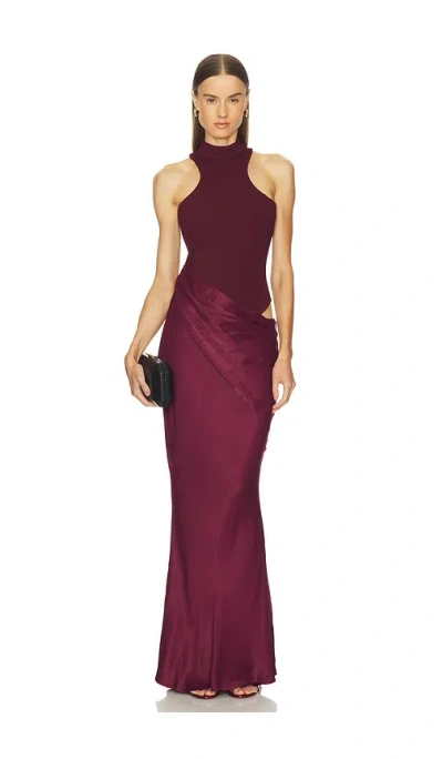 Camila Coelho Estrella Maxi Dress In Burgundy