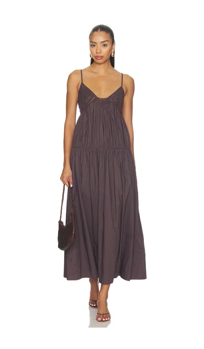 Camila Coelho Evelisse Midi Dress In Brown