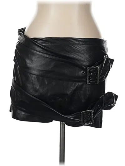 Pre-owned Camila Coelho Faux Leather Skirt In Black