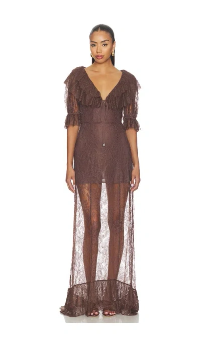 Camila Coelho Fiorella Gown In Brown