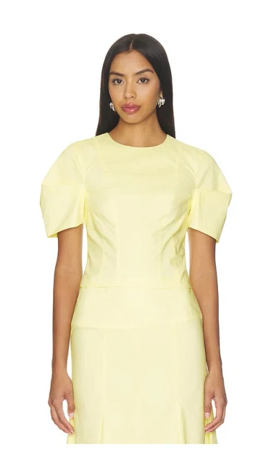 Camila Coelho Flora Top In Butter Yellow