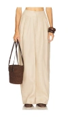 Camila Coelho Harlow Linen Pant In Brown