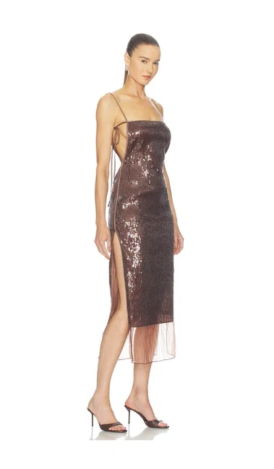 Camila Coelho Helena Midi Dress In Brown