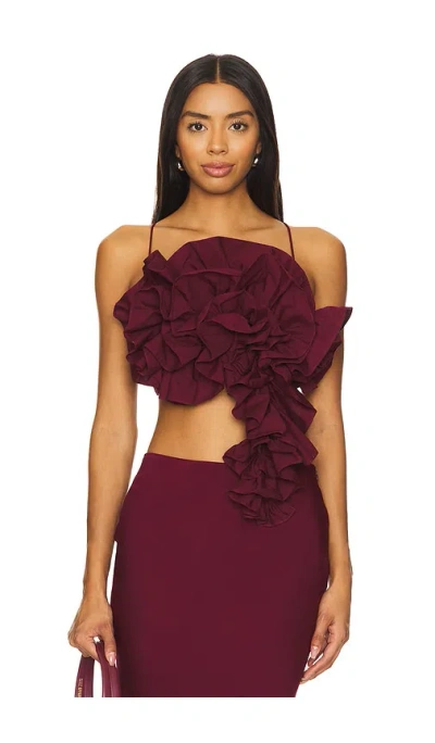 Camila Coelho Hera Top In Oxblood Red