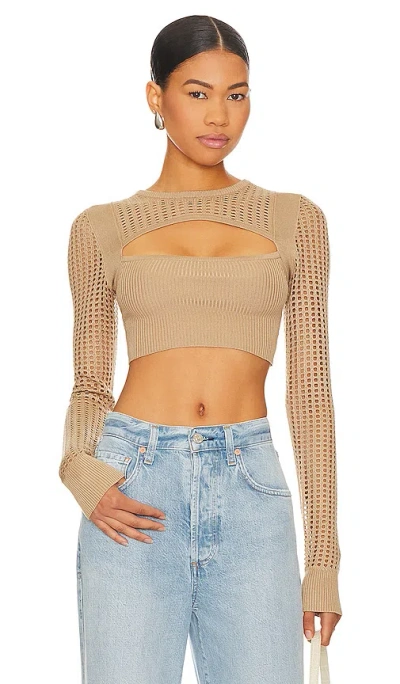 Camila Coelho Heyda Top In Beige
