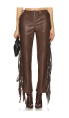 Camila Coelho Iza Faux Leather Pant In 巧克力棕色