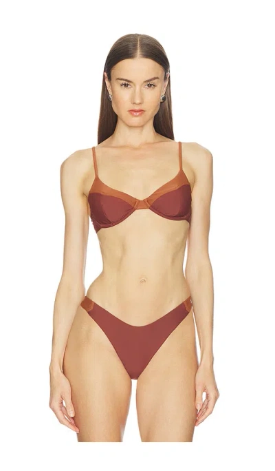Camila Coelho Jaslyn Top In Brown