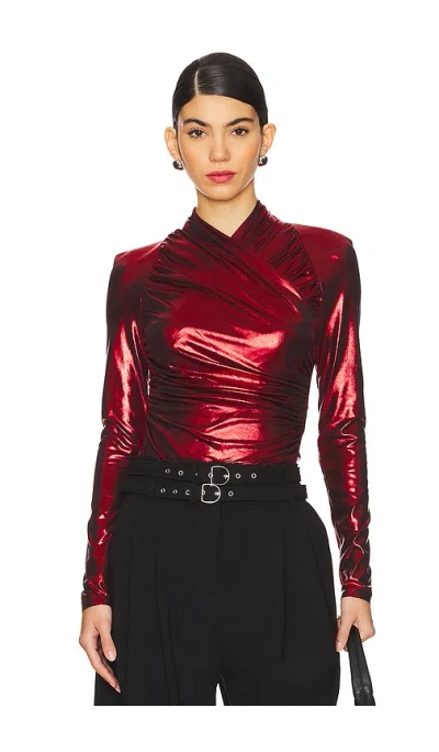 Camila Coelho Kat Top In Dark Cherry Red