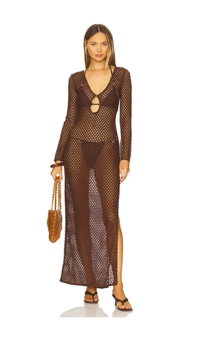 Camila Coelho Krina Maxi Dress In Brown