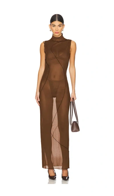 Camila Coelho Lagoon Maxi Dress In 초콜렛 브라운