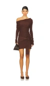 Camila Coelho Leonie Off The Shoulder Dress In 브라운