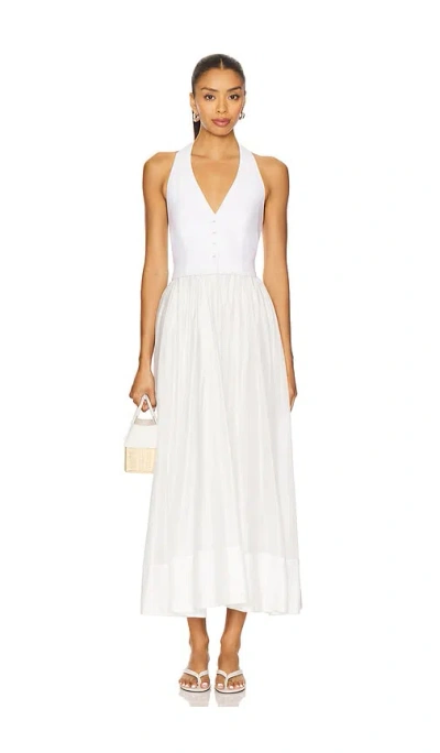 Camila Coelho Lino Midi Dress In White