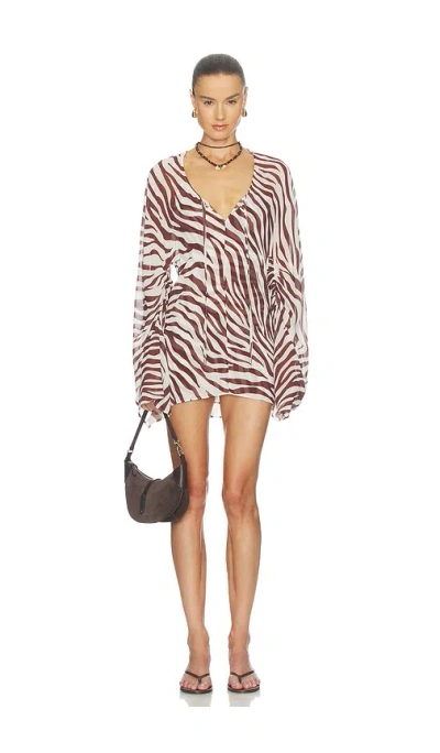 Camila Coelho Liria Mini Dress In Brown