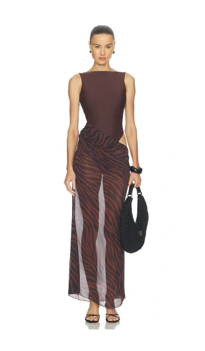 Camila Coelho Liria Swim Set In Brown