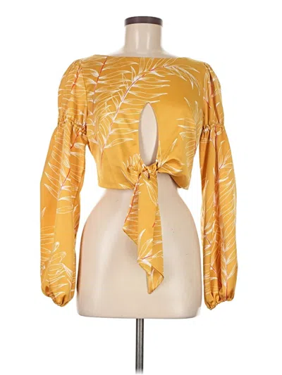 Pre-owned Camila Coelho Long Sleeve Blouse In Yellow