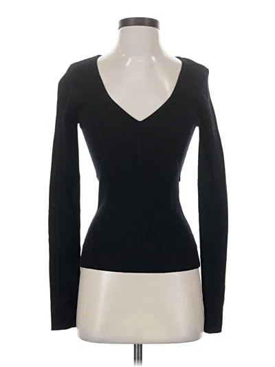 Pre-owned Camila Coelho Long Sleeve Top Black Sweetheart Neckline Tops