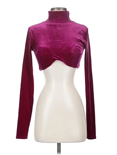 Pre-owned Camila Coelho Long Sleeve Top Burgundy Turtleneck Tops